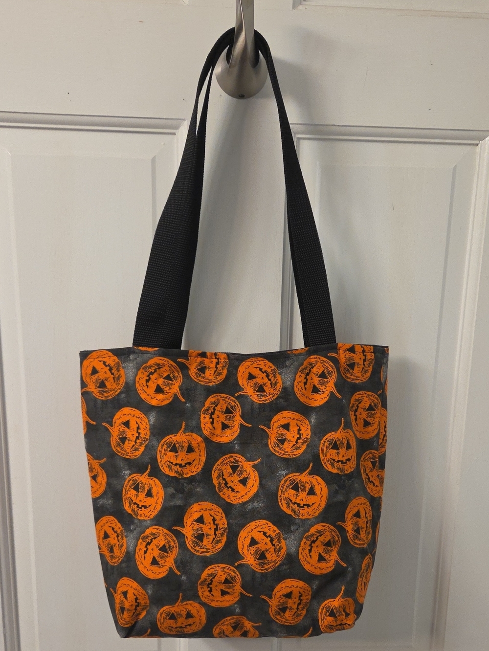 Halloween Pumpkin Tote Bag - Orange and Black